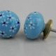 Turquoise Blue Flower Knob (1)